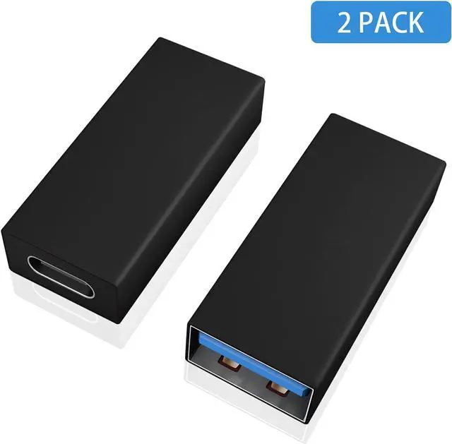 Alt view image 2 of 7 - USB C to USB 3.0 Adapter USB C Female to USB Female Adapter USB C Female to USB 3.0 Female Adapter Connector USB to USB C Adapter Compatible with MacBook Pro Laptop 2 Pack (Black)