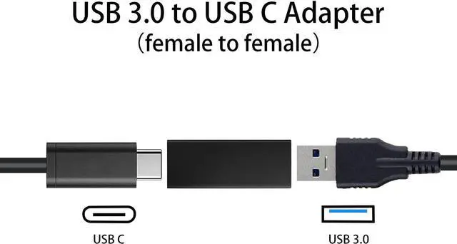 Alt view image 4 of 7 - USB C to USB 3.0 Adapter USB C Female to USB Female Adapter USB C Female to USB 3.0 Female Adapter Connector USB to USB C Adapter Compatible with MacBook Pro Laptop 2 Pack (Black)