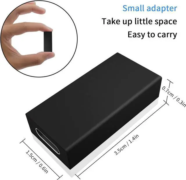 Alt view image 6 of 7 - USB C to USB 3.0 Adapter USB C Female to USB Female Adapter USB C Female to USB 3.0 Female Adapter Connector USB to USB C Adapter Compatible with MacBook Pro Laptop 2 Pack (Black)