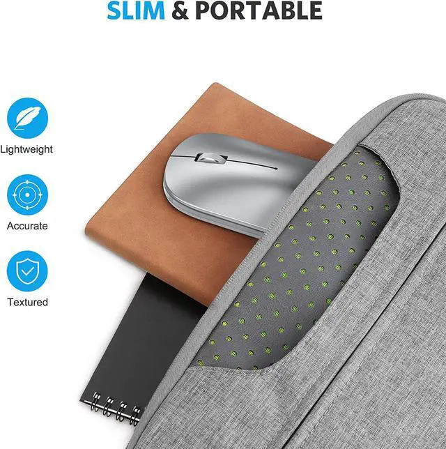 Alt view image 7 of 7 - Bluetooth Mouse for iPad and iPhone (iPadOS 13 / iOS 13 and Above), Ultra-Thin Wireless Mouse Compatible with Bluetooth Enabled Computer, Laptop, PC, Notebook, and Mac Series (Silver)