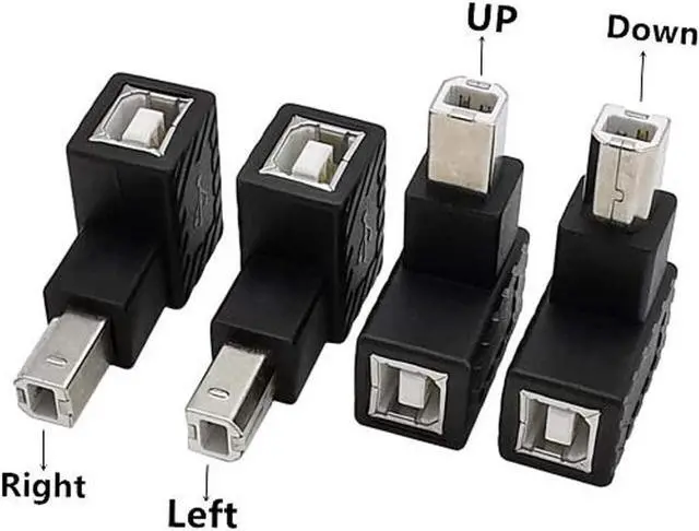 Alt view image 6 of 6 - 2 Pack USB Type B 2.0 Extender 90 Degree Up Angle USB B Male to Female Printing and Data Transferring Extension Adapter Connector for Printer  HDD (USB B & Up)