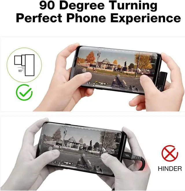 Alt view image 2 of 7 - USB-C 90 Degree Adapter 4Pack USB C Right Angle Adapter 100W 20Gbps 4K Video USBC Male to Female USBC L Shape Adapter for iPhone 16 MacBook ROG Ally Steam Deck Switch Galaxy S25