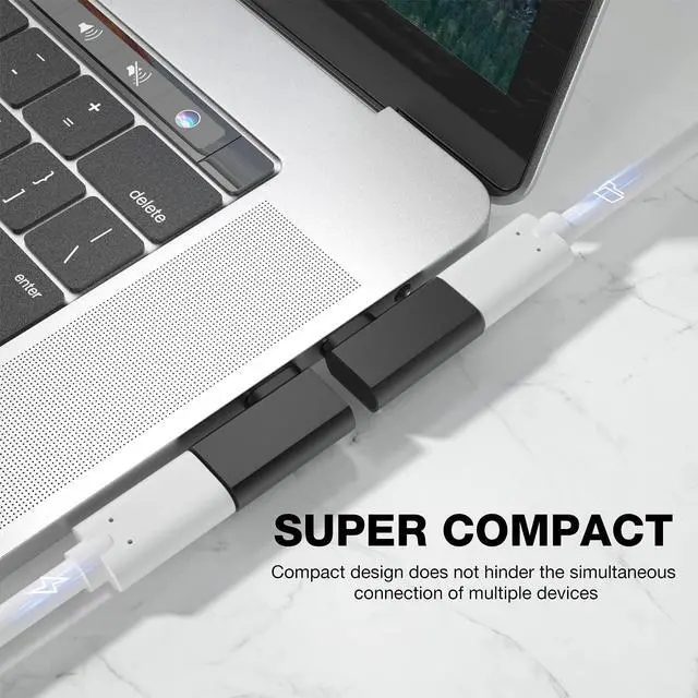 Alt view image 6 of 7 - USB-C 90 Degree Adapter 4Pack USB C Right Angle Adapter 100W 20Gbps 4K Video USBC Male to Female USBC L Shape Extender for iPhone 16 MacBook ROG Ally Steam Deck Switch Galaxy S25