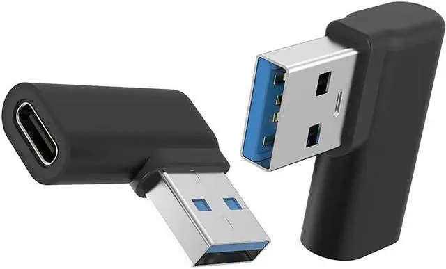 Alt view image 4 of 7 - USB C Female to USB A Male Adapter Right Angle USB C to USB 3.0 Adapter 90 Degree USB C to USB Adapter USB Type C to USB Coverter Sync & Charging Adapter for USB C Cable Hubs 2Pack
