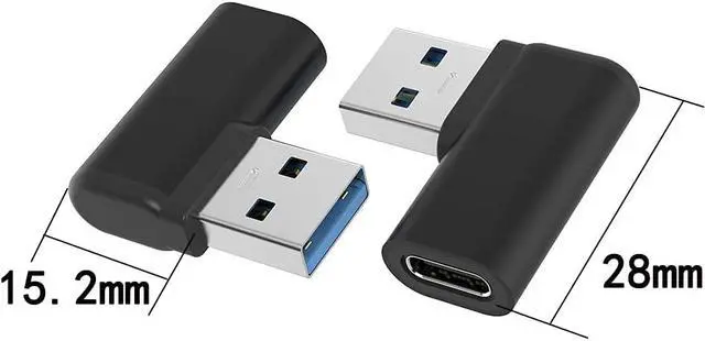 Alt view image 5 of 7 - USB C Female to USB A Male Adapter Right Angle USB C to USB 3.0 Adapter 90 Degree USB C to USB Adapter USB Type C to USB Coverter Sync & Charging Adapter for USB C Cable Hubs 2Pack