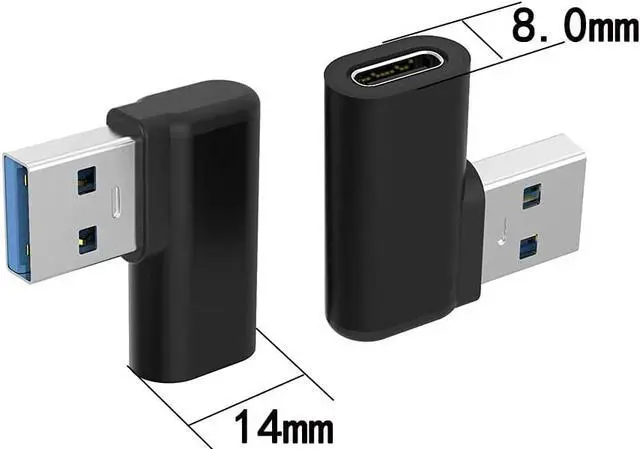 Alt view image 6 of 7 - USB C Female to USB A Male Adapter Right Angle USB C to USB 3.0 Adapter 90 Degree USB C to USB Adapter USB Type C to USB Coverter Sync & Charging Adapter for USB C Cable Hubs 2Pack