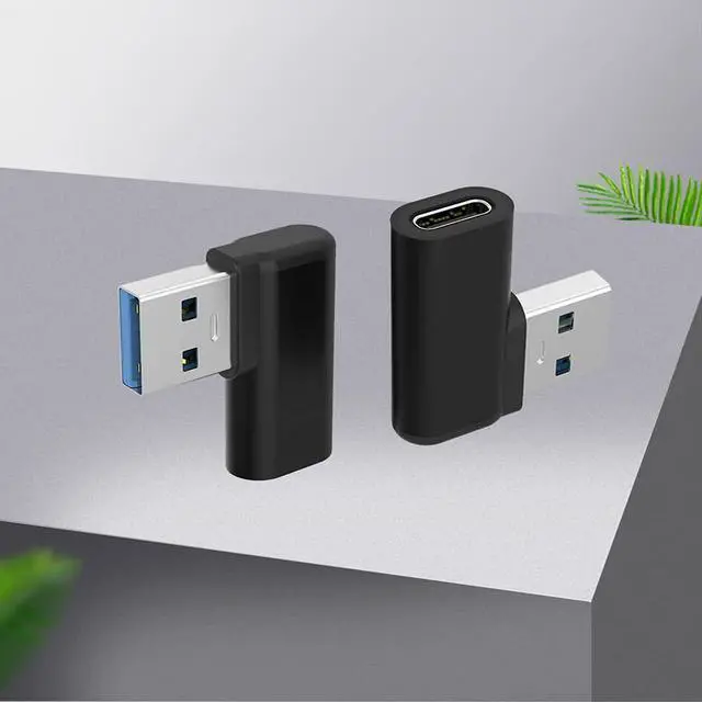 Alt view image 7 of 7 - USB C Female to USB A Male Adapter Right Angle USB C to USB 3.0 Adapter 90 Degree USB C to USB Adapter USB Type C to USB Coverter Sync & Charging Adapter for USB C Cable Hubs 2Pack