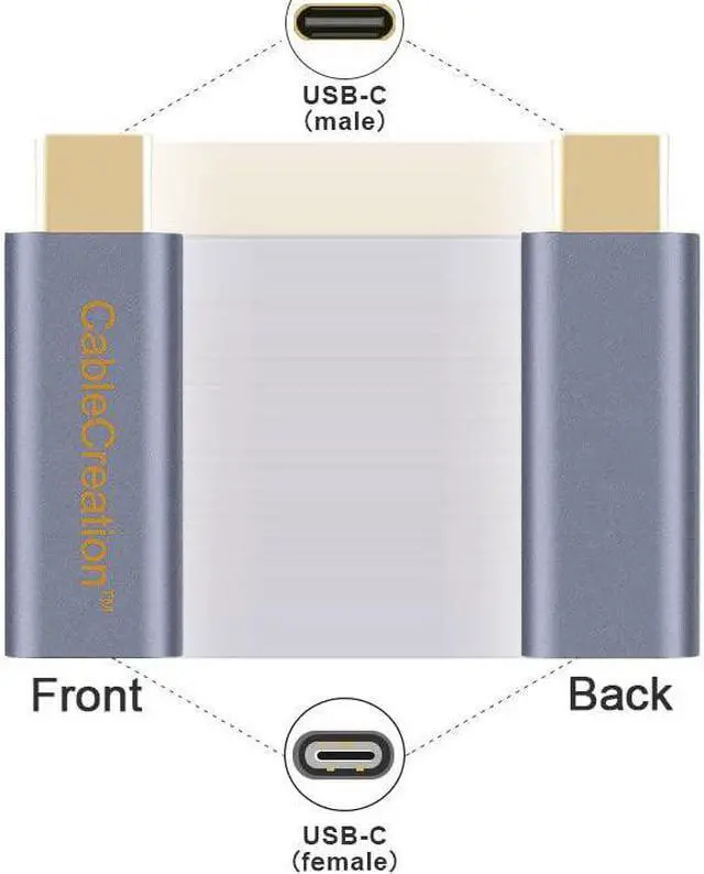 Alt view image 4 of 5 - CableCreation USB C Male to Female Adapter, USB 3.1 Type C Extension Convertor 10Gbps, Compatible with MacBook Pro, iPad Pro, Samsung DeX Station, Oculus Quest Link, Galaxy S9/S9+/S10/Note9 etc, Gray