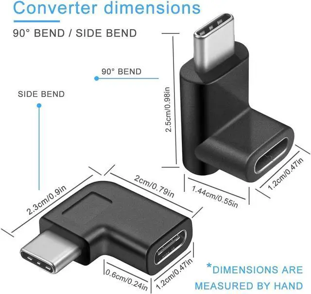Alt view image 2 of 6 - USB C 90 Degree Adapter Guamar Type C Male to Female Extension Adapter Right & Left and Upward & Downward Angled USB 3.1 Connector for Laptop Tablet Android Mobile Phone MacBook Pro/Air 2 Pack