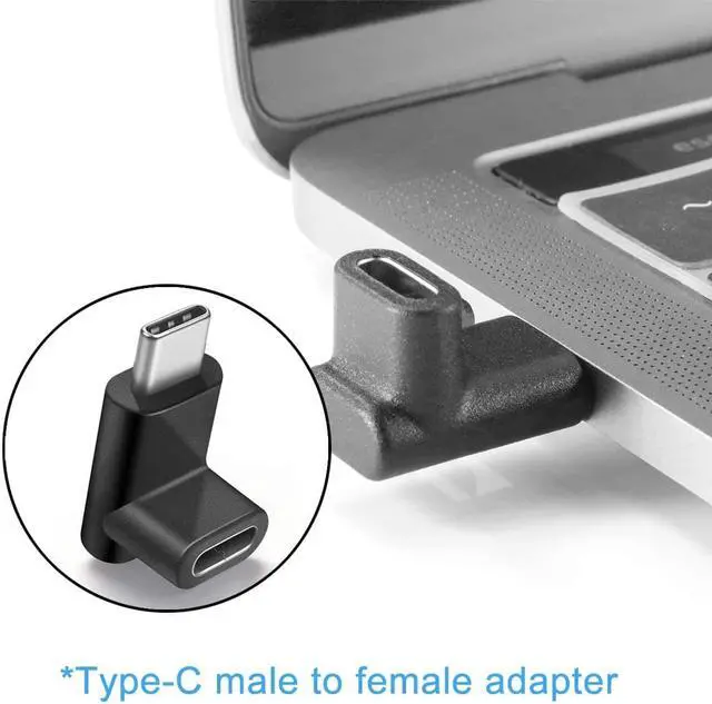 Alt view image 6 of 6 - USB C 90 Degree Adapter Guamar Type C Male to Female Extension Adapter Right & Left and Upward & Downward Angled USB 3.1 Connector for Laptop Tablet Android Mobile Phone MacBook Pro/Air 2 Pack