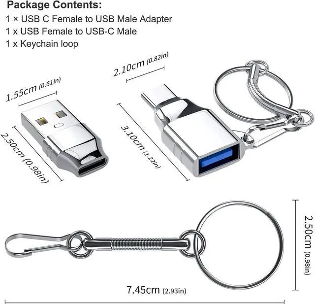 Alt view image 6 of 7 - USB C to USB Adapter and USB to USB C Adapter USB C Male to USB Female Adapter and USB Male to USB C Female Adapter Compatible with USB/USB C/Type C or Thunderbolt 3 Devices