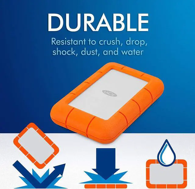 Alt view image 10 of 20 - LaCie 5TB Rugged Mini Portable Hard Drive USB 3.0 Model STJJ5000400 Orange