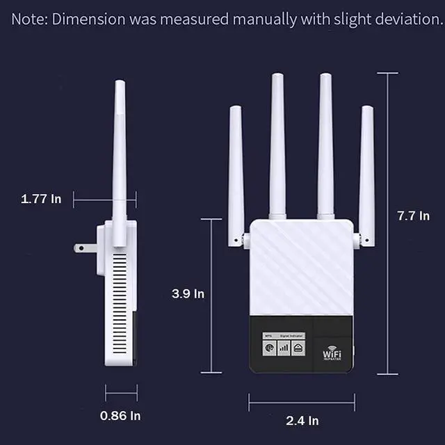 Alt view image 5 of 6 - WiFi Extender Screen Display and Signal Amplifier,Wall-Through Strong WiFi Booster 1200Mbps Cover up to 8000 Sq.ft Full Coverage, Wireless Internet Repeater with Ethernet Port one