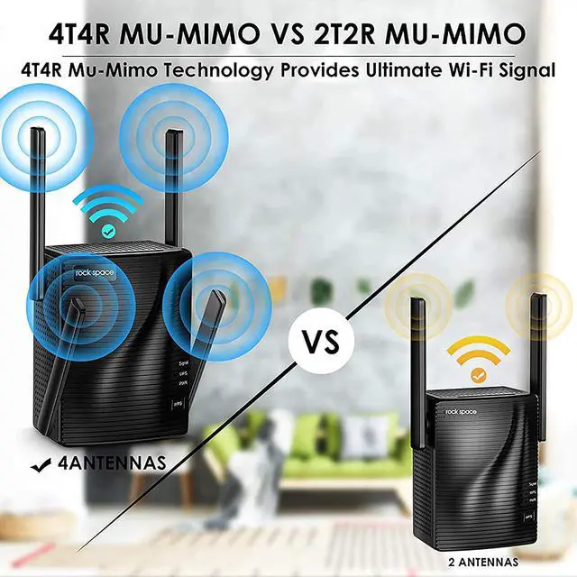 Alt view image 4 of 7 - WiFi Extender - WiFi Booster,2100 Mbps,WiFi Range Extender,WiFi Repeater,Wireless Extender for Home,Gigabit Port,5G&2.4G Dual Band,Coverage up to 1292sq.ft,Support Multiple Devices,Extends WiFi Range