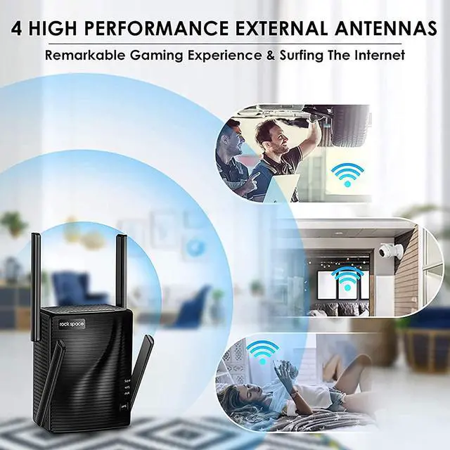 Alt view image 7 of 7 - WiFi Extender - WiFi Booster,2100 Mbps,WiFi Range Extender,WiFi Repeater,Wireless Extender for Home,Gigabit Port,5G&2.4G Dual Band,Coverage up to 1292sq.ft,Support Multiple Devices,Extends WiFi Range
