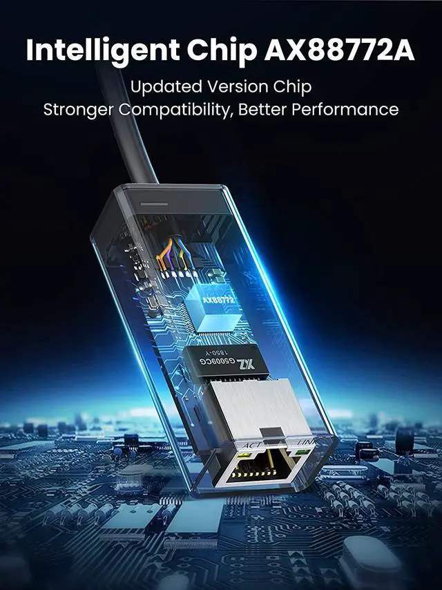 Alt view image 6 of 7 - UGREEN Ethernet Adapter USB 2.0 to 10 100 Network RJ45 LAN Wired Adapter Compatible with Nintendo Switch Wii Wii U MacBook Chromebook Windows Mac OS Surface Linux ASIX AX88772A Chipset Black