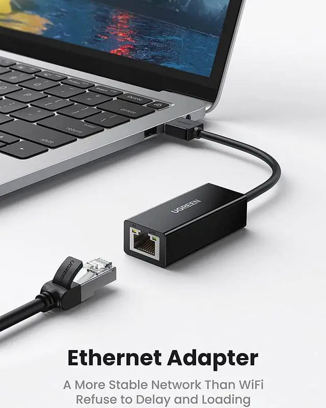 Alt view image 2 of 7 - UGREEN Ethernet Adapter USB 2.0 to 10 100 Network RJ45 LAN Wired Adapter Compatible with Nintendo Switch Wii Wii U MacBook Chromebook Windows Mac OS Surface Linux ASIX AX88772A Chipset Black