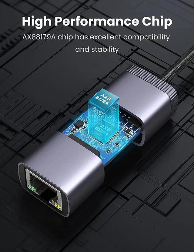 Alt view image 7 of 7 - USB Ethernet Adapter USB 3.0 to 10 100 1000 Mbps Gigabit LAN Network Adapter Mini RJ45 Internet Adapter Compatible with Nintendo Switch Laptop PC MacBook Surface XPS Raspberry Pi 4b and More