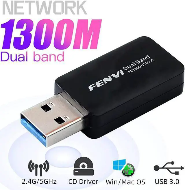 Alt view image 2 of 4 - 1300Mbps USB WiFi Card Dual Band USB 3.0 WiFi Adapter 2.4GHz 400Mbps 5GHz 867Mbps 802.11ac Dual Band Wireless Mini Carry Network Card for PC Desktop Laptop for Windows 11/10/8.1/8/7,Mac OS X