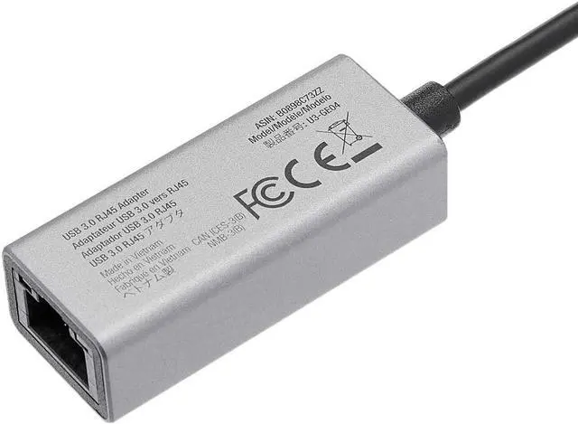 Alt view image 4 of 6 - Basics Aluminum USB 3.0 Gigabit Ethernet Adapter, Gray, 1.97 x 0.83 x 0.59 inches