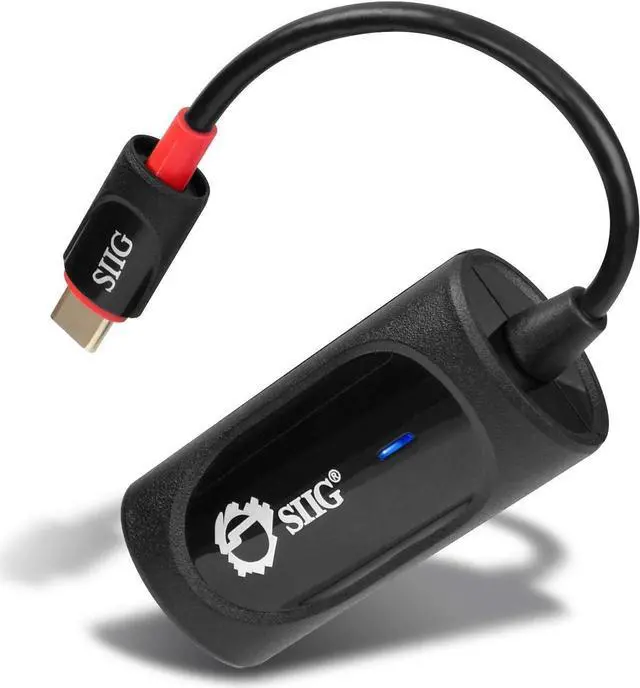 Alt view image 3 of 7 - SIIG USB Type C to Gigabit Ethernet Adapter - 10/100/1000 Mbps LAN adapter for Windows and Mac Systems, Thunderbolt 3 (Black)