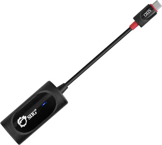 Alt view image 6 of 7 - SIIG USB Type C to Gigabit Ethernet Adapter - 10/100/1000 Mbps LAN adapter for Windows and Mac Systems, Thunderbolt 3 (Black)