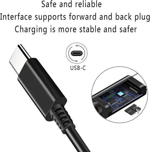 Alt view image 2 of 6 - 65w Type C Laptop Charger for Lenovo Thinkpad T480 T480S T490 T490S T570 L380 L480 L580 Chromebook C330 S330 C340 300e 500e AC Adapter
