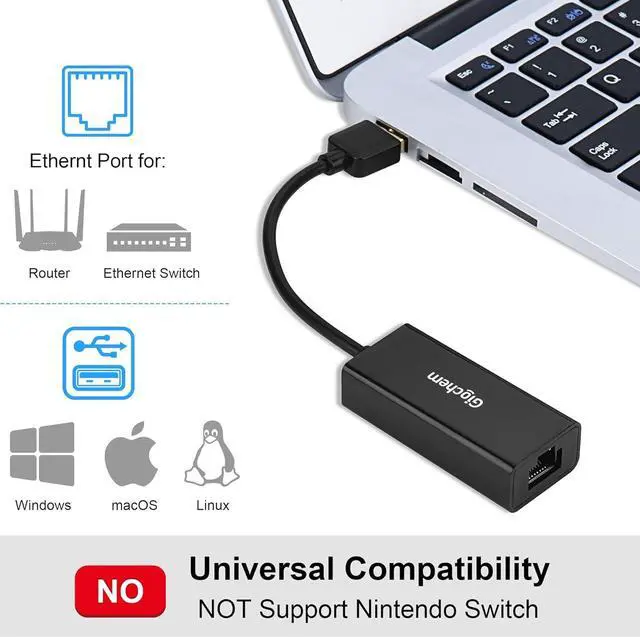 Alt view image 3 of 6 - USB 2.0 to ethernet Adapter USB to RJ45 Supporting 10/100 Mbps Ethernet Network for Window/Mac OS, Surface Pro/Linux