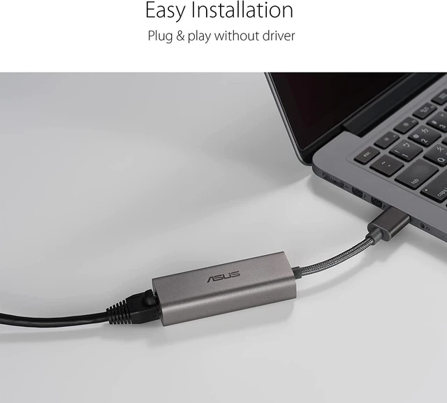Alt view image 6 of 7 - ASUS USB-C2500 2.5G Ethernet USB Adapter Supports Wired Network Connection Mac OS, Linux, Windows, Backward Compatible on 1G/100Mbps, Ideal for Gaming, TAA Compliant