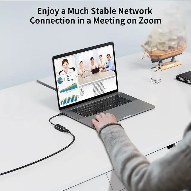Alt view image 7 of 7 - CableCreation USB C to 2.5G Ethernet Adapter, USB C 3.1 to RJ45 2.5 Gigabit LAN Thunderbolt 3, Compatible with MacBook Pro MacBook Air iPad Pro Surface Pro 7 Dell XP15 13 Chromebook Windows Mac OS