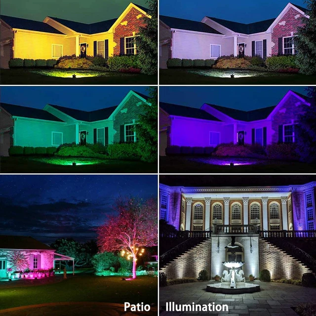 Alt view image 5 of 7 - MELPO Led Flood Light 500W Equivalent, RGBW Led Outdoor Colored Floodlight