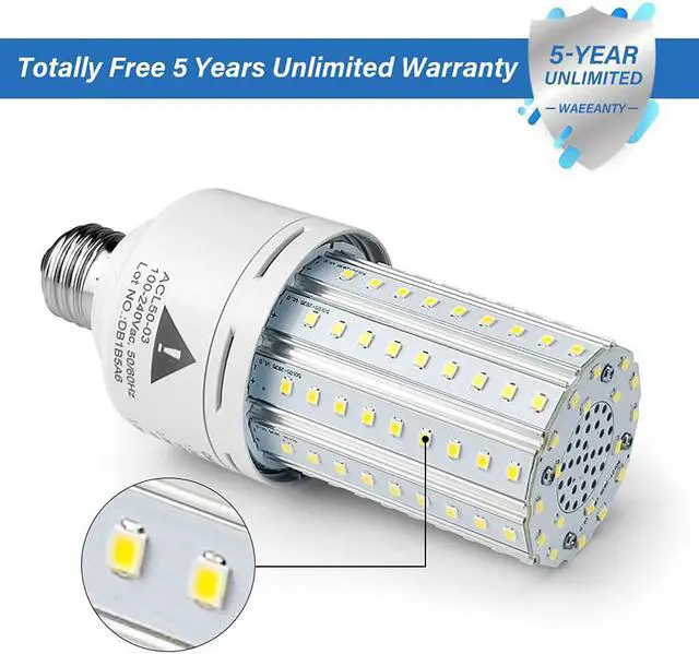 Alt view image 3 of 6 - ZP 2-Pack Led Light Bulb 400W Equivalent 6250 Lumen 5000k Cool Daylight White E26/E27 Medium Base 50W Led Corn Light for Outdoor Indoor Lamp Area Garage Warehouse Workshop Street Backyard New Upgrade