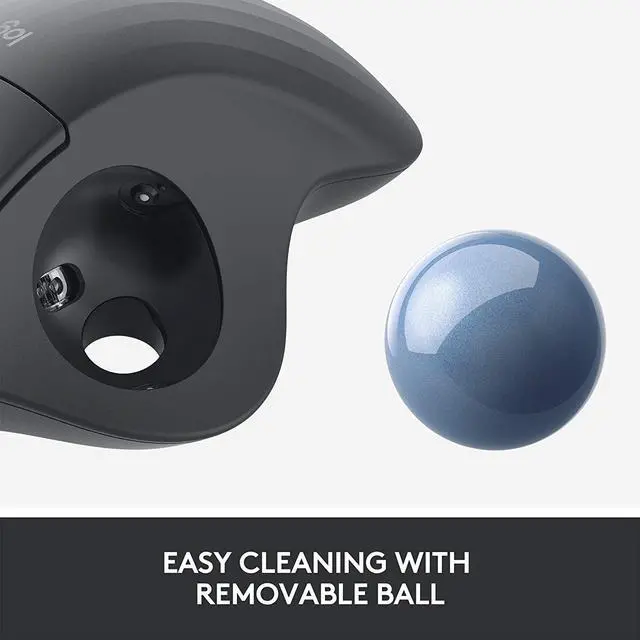Alt view image 7 of 7 - Logi tech ERGO M575 Wireless Trackball Mouse - Easy thumb control, precision and smooth tracking, ergonomic comfort design, for Windows, PC and Mac with Bluetooth and USB capabilities - Graphite