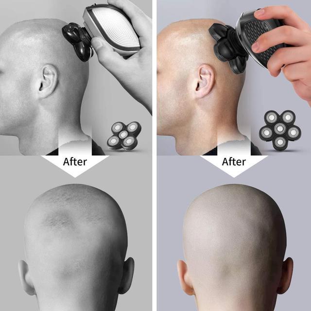 Alt view image 4 of 7 - Head Shavers for Men Upgraded 5 in 1 Multifunctional Bald Head Shaver Grooming Kit Cordless Electric Razor for Men Rotary Mens Head Razor Rechargeable Razors for Bald Man Waterproof (Gray)