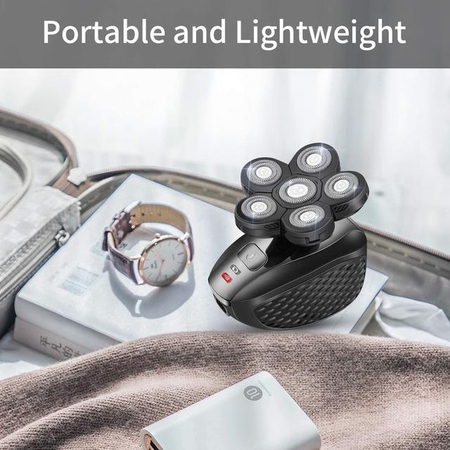 Alt view image 7 of 7 - Head Shavers for Men Upgraded 5 in 1 Multifunctional Bald Head Shaver Grooming Kit Cordless Electric Razor for Men Rotary Mens Head Razor Rechargeable Razors for Bald Man Waterproof (Gray)