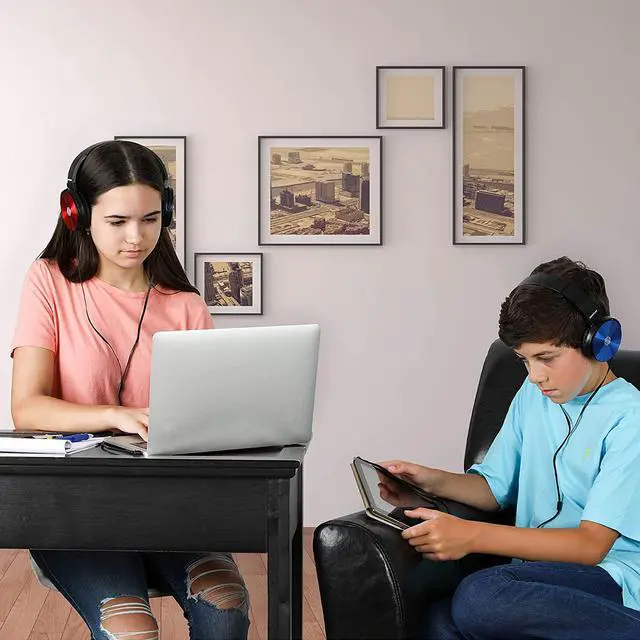 Alt view image 5 of 5 - Classroom Headphones-Bulk 25-Pack, with Microphone Student On Ear Comfy Swivel Earphones for Library, School, Airplane, Kids-for Online Learning and Travel, HQ Stereo Sound 3.5mm Jack (Black Set)