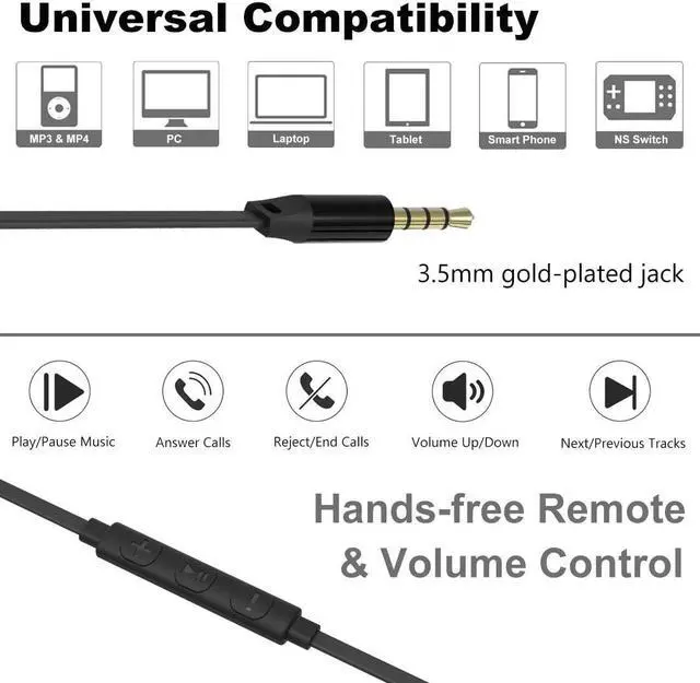 Alt view image 6 of 7 - Joymiso Tangle Free Earbuds for Kids Women Small Ears with Case, Comfortable Lightweight in Ear Headphones, Flat Cable Ear Buds Wired Earphones with Microphone and Volume Control for Cell Phone Laptop
