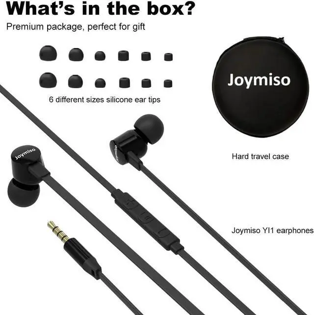 Alt view image 7 of 7 - Joymiso Tangle Free Earbuds for Kids Women Small Ears with Case, Comfortable Lightweight in Ear Headphones, Flat Cable Ear Buds Wired Earphones with Microphone and Volume Control for Cell Phone Laptop