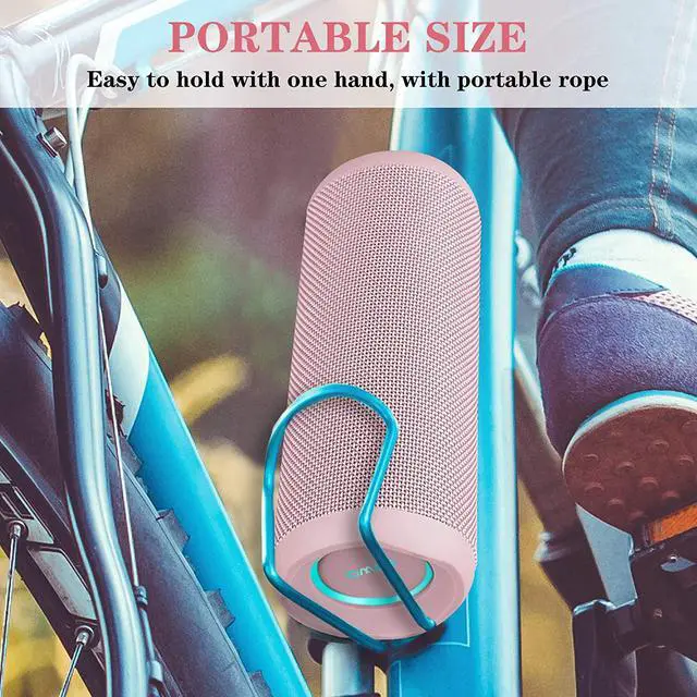 Alt view image 6 of 7 - Outdoor Portable Bluetooth Speaker, Wireless IPX7 Waterproof Speaker, 25W Loud Sound, Bassboom Technology, TWS Pairing, 16H Playtime, Speaker with Lights - Pink