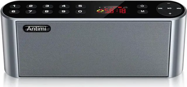 Alt view image 6 of 7 - Antimi Bluetooth/FM Radio/MP3 Player Portable Wireless Speaker (Black)