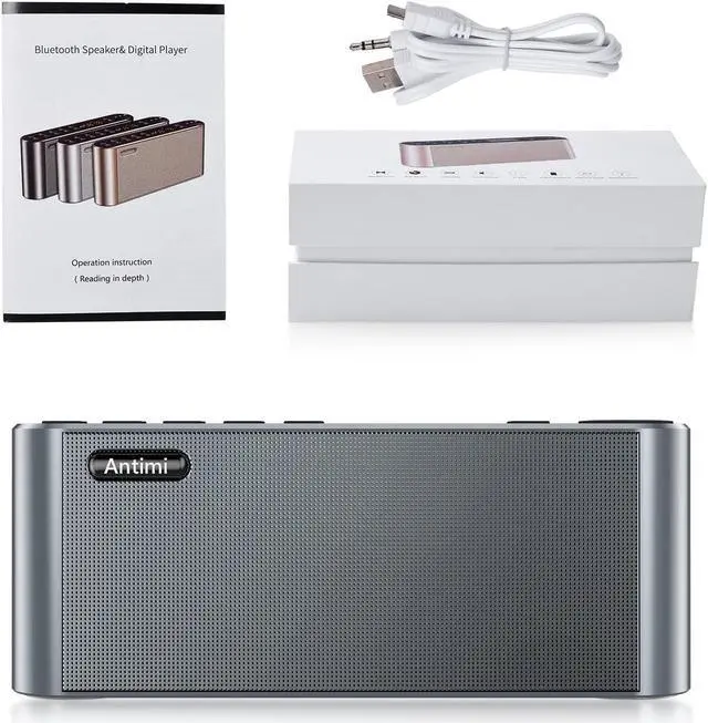 Alt view image 7 of 7 - Antimi Bluetooth/FM Radio/MP3 Player Portable Wireless Speaker (Black)