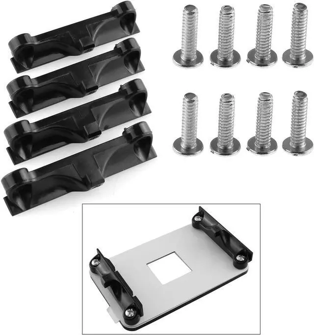 Alt view image 2 of 6 - DGZZI CPU Fan Retainer Bracket 4PCS Black CPU Fan Support Bracket for AM4