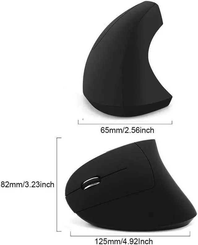 Alt view image 7 of 7 - Left-Handed Mouse, Rechargeable 2.4G Wireless Ergonomic Vertical Mice with USB Receiver, 6 Buttons and 3 Adjustable DPI 800/1200/1600 for Laptop Computer PC Desktop (Left Hand)