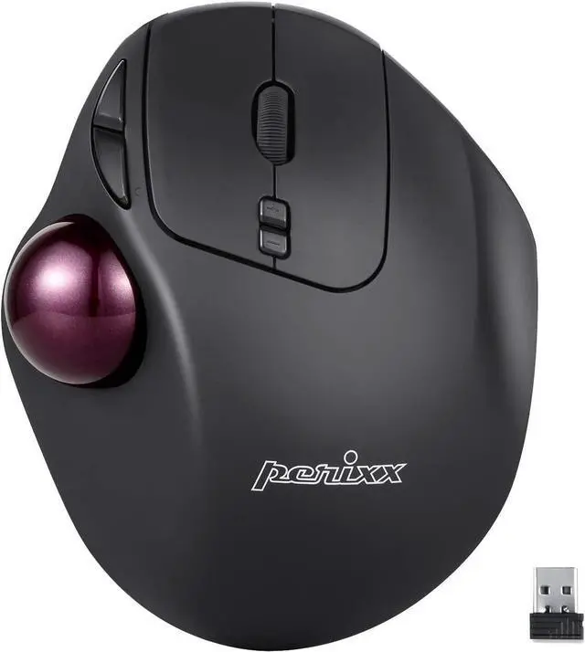 Main image of Perixx11568 Perimice-717 Wireless Trackball Mouse, Build-in 1.34 Inch Trackball with Pointing Feature, 5 Programmable Buttons, 2 DPI Level, Black