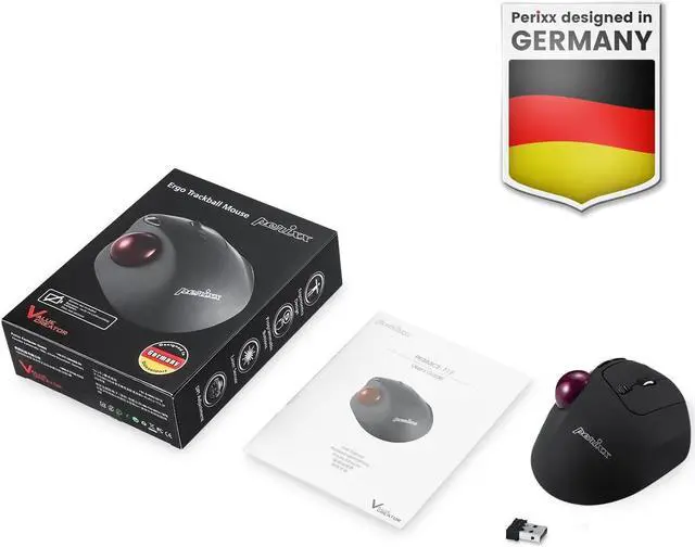 Alt view image 6 of 7 - Perixx11568 Perimice-717 Wireless Trackball Mouse, Build-in 1.34 Inch Trackball with Pointing Feature, 5 Programmable Buttons, 2 DPI Level, Black