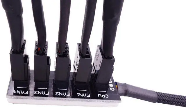 Alt view image 7 of 7 - (2 Pack) 4-Pin PWM PC Case Fan Hub Power Supply Cable 1 to 5 Way Splitter PC Motherboard Fan Power Extension Cable Cord for ATX Computer Case 4-Pin and 3-Pin Cooling Fans