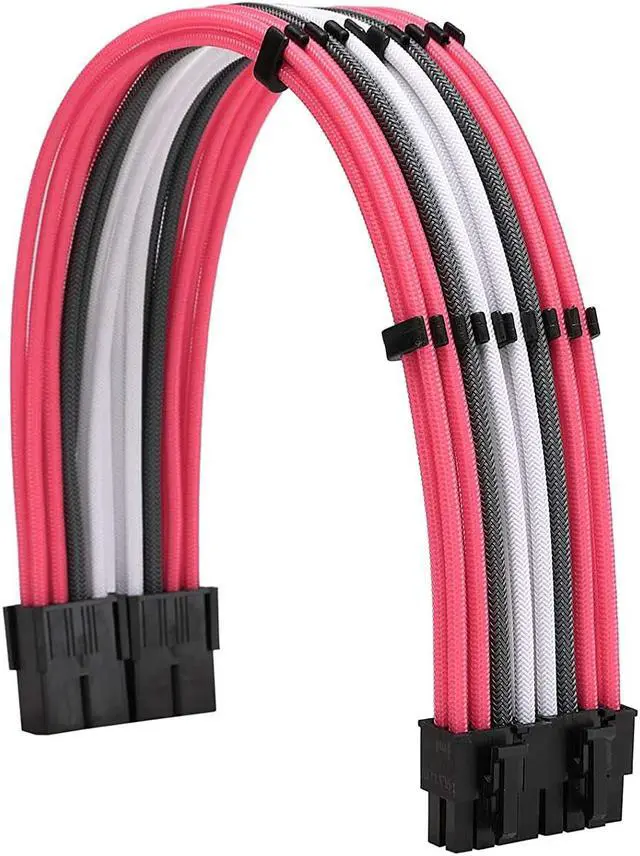 Alt view image 3 of 7 - FormulaMod Sleeve Extension Power Supply Cable Kit 18AWG ATX 24P+ EPS 8-P+PCI-E8-P with Combs for PSU to Motherboard/GPU