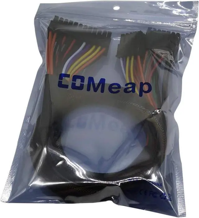 Alt view image 5 of 6 - COMeap 14 Pin + 10 Pin to 24 Pin ATX PSU Power Adapter Sleeved Cable for Corsair AXI HXI Series Power Supply 24.8-inch(63cm)