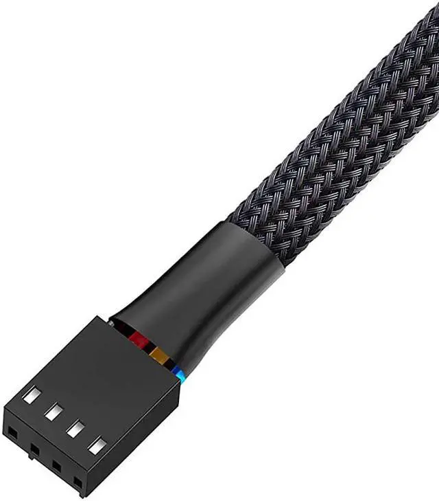 Alt view image 4 of 5 - 3 Pack PWM Fan Splitter Adapter Cable Sleeved Braided Y Splitter Computer PC 4 Pin Fan Extension Power Cable 1 to 3 Converter for Computer ATX Case 4-Pin/3-Pin Cooling Fan Cable -10.5 inch