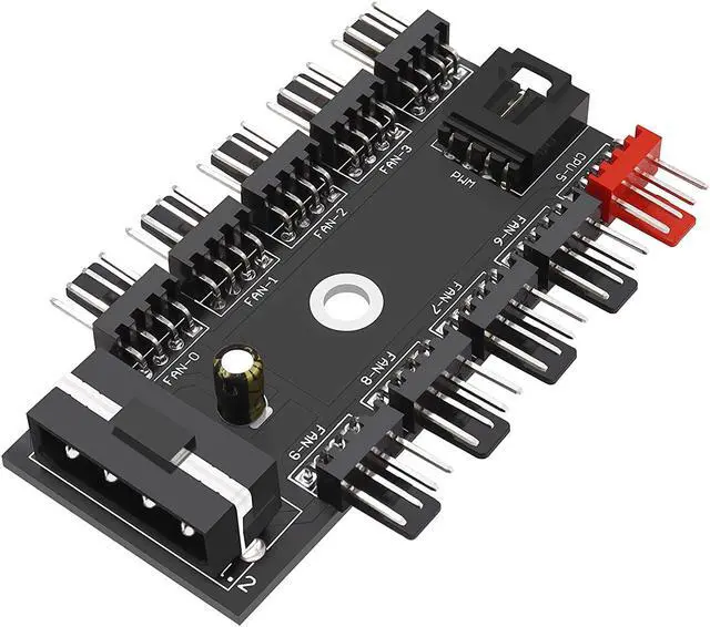 Main image of Fancasee 4-Pin PWM Fan Power Supply Cable 1 to 10 Way Splitter Hub 4 Pin Molex Powered PC Case Motherboard Fan Power Extension Cable Cord for ATX Computer Case 4-Pin and 3-Pin Cooling Fans